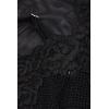 Woman’s Pretty Flowers Tulle and Lace Bodysuit(Black – Black)