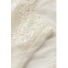 Woman’s Pretty Flowers Tulle and Lace Bodysuit(Ivory – Powder White)