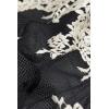 Woman’s Pretty Flowers Tulle and Lace Bodysuit(Multicolor – Black/Ivory)