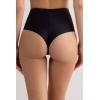 Woman’s Raw-Cut Microfiber French Knickers(Black – Black)