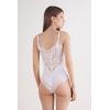 Woman’s Scent of Summer Lace and Fresh Bamboo Bodysuit(White – White)