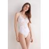 Woman’s Scent of Summer Lace and Fresh Bamboo Bodysuit(White – White)