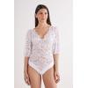 Woman’s Scent of Summer Short Sleeve Bodysuit(White – White)