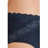 Woman’s Semi-High Rise Cotton and Lace Panties(Blue – Intense Blue)