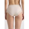 Woman’s Semi-High Rise Cotton and Lace Panties(Natural – Avorio Crema)