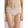 Woman’s Semi-High Rise Cotton and Lace Panties(Natural – Avorio Crema)