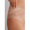 Woman’s Semi-High Rise Cotton and Lace Panties(Natural – Honey Soft Beige)