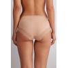 Woman’s Semi-High Rise Cotton and Lace Panties(Natural – Honey Soft Beige)