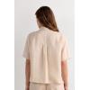 Woman’s Short Sleeve Linen Cloth Shirt in Natural, Size M