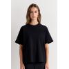 Woman’s Short Sleeve Top in Cotton(Black – Black)