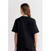 Woman’s Short Sleeve Top in Cotton(Black – Black)