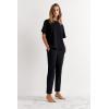 Woman’s Short Sleeve Top in Cotton(Black – Black)