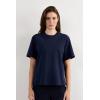 Woman’s Short Sleeve Top in Cotton(Blue – Intense Blue)