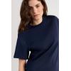 Woman’s Short Sleeve Top in Cotton(Blue – Intense Blue)