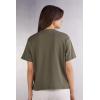 Woman’s Short Sleeve Top in Cotton(Green – Safari Green)