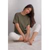 Woman’s Short Sleeve Top in Cotton(Green – Safari Green)