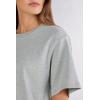 Woman’s Short Sleeve Top in Cotton(Grey – Light Grey Melange)
