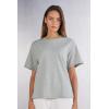 Woman’s Short Sleeve Top in Cotton(Grey – Light Grey Melange)