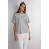 Woman’s Short Sleeve Top in Cotton(Grey – Light Grey Melange)