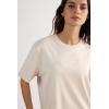 Woman’s Short Sleeve Top in Cotton(White – Bianco Polvere)