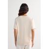 Woman’s Short Sleeve Top in Cotton(White – Bianco Polvere)