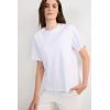 Woman’s Short Sleeve Top in Cotton(White – White)
