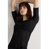 Woman’s Short-Sleeved Top in Ultranatural with Cashmere(Black – Black)