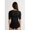 Woman’s Short-Sleeved Top in Ultranatural with Cashmere(Black – Black)