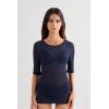 Woman’s Short-Sleeved Top in Ultranatural with Cashmere(Blue – Intense Blue)
