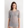 Woman’s Short-Sleeved Top in Ultranatural with Cashmere(Grey – Grey Melange)