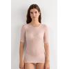 Woman’s Short-Sleeved Top in Ultranatural with Cashmere(Pink – Rosé Beige)