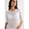 Woman’s Short-Sleeved Top in Ultranatural with Cashmere(White – White)