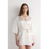 Woman’s Silk Kimono(Ivory – Powder White)