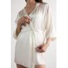 Woman’s Silk Kimono(Ivory – Powder White)