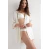 Woman’s Silk Kimono(Ivory – Powder White)