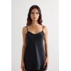 Woman’s Silk Satin Top with V-Neckline(Black – Black)