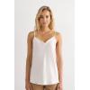 Woman’s Silk Satin Top with V-Neckline(Ivory – Powder White)