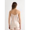 Woman’s Silk Satin Top with V-Neckline(Natural – Avorio Crema)