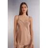 Woman’s Silk Satin Top with V-Neckline(Natural – Satin Pink)