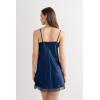 Woman’s Silk Slip with Lace Insert Detail(Blue – Intense Blue)