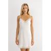 Woman’s Silk Slip with Lace Insert Detail(Ivory – Powder White)