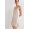 Woman’s Silk Slip with Lace Insert Detail(Natural – Avorio Crema)