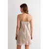 Woman’s Silk Slip with Lace Insert Detail(Natural – Powder Beige)