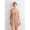 Woman’s Silk Slip with Lace Insert Detail(Natural – Satin Pink)
