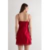 Woman’s Silk Slip with Lace Insert Detail(Red – Red)