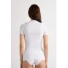 Woman’s Stretch Superior Cotton Short Sleeve Top(White – White)