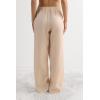 Woman’s The Pure Linen Full Length Drawstring Pants in Linen Fabric(Natural – Beige Rope)