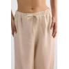 Woman’s The Pure Linen Full Length Drawstring Pants in Linen Fabric(Natural – Beige Rope)