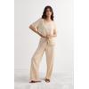 Woman’s The Pure Linen Full Length Drawstring Pants in Linen Fabric(Natural – Beige Rope)