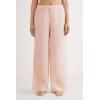 Woman’s The Pure Linen Full Length Drawstring Pants in Linen Fabric(Pink – Blushing Pink)